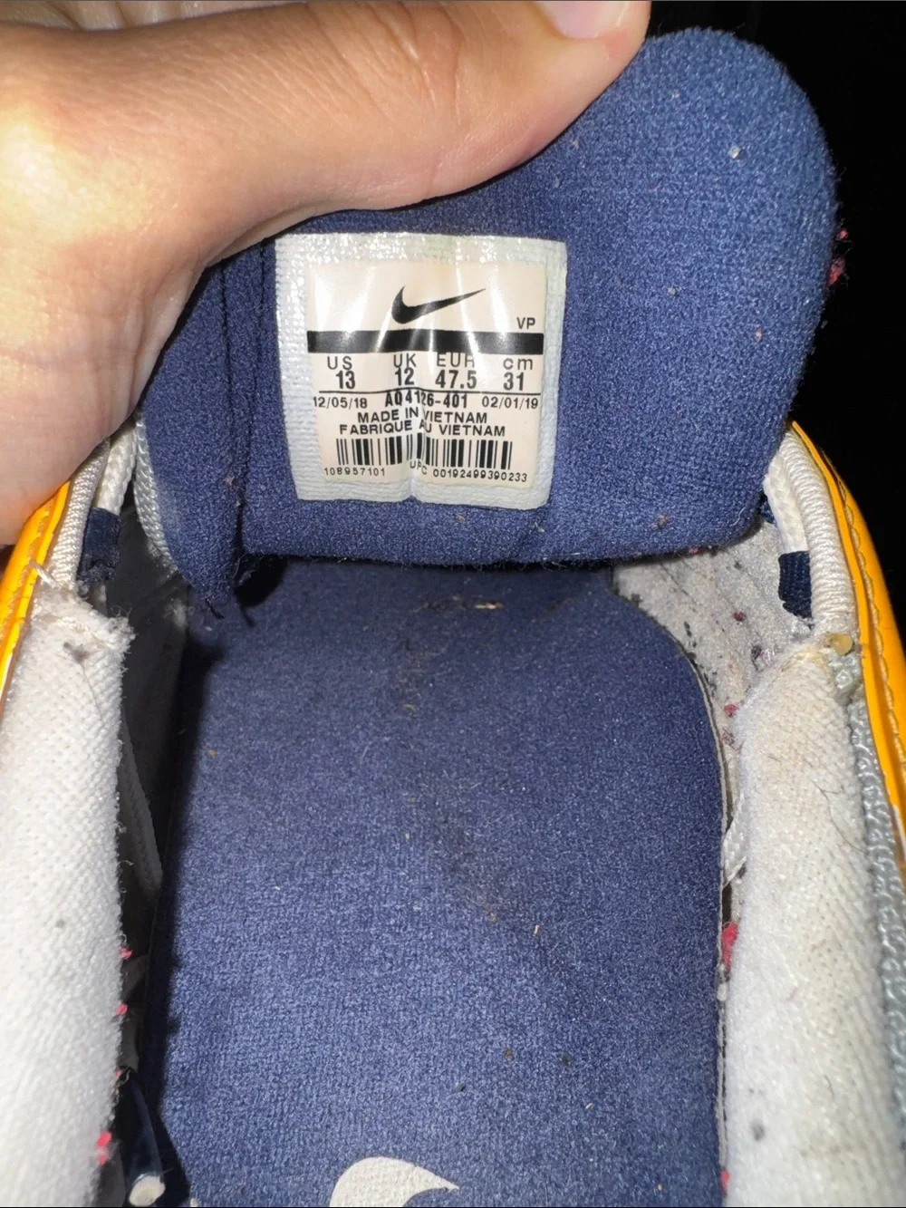 Nike Navy and Orange Wave-Detail Air Max Sneakers - Picture 3 of 4